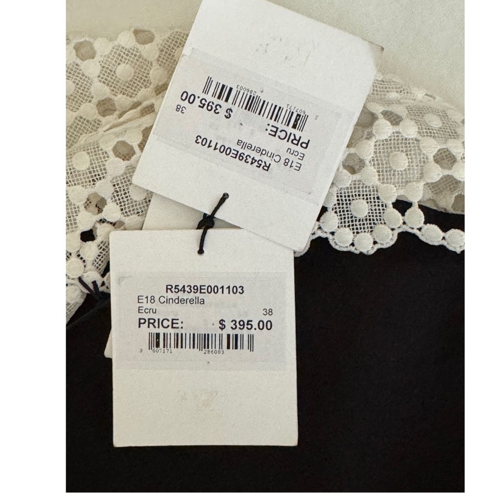 Sandro Black Plunging Neckline Lace Inset Midi
Dress Black/White Size 38 US 6 - Picture 15 of 16